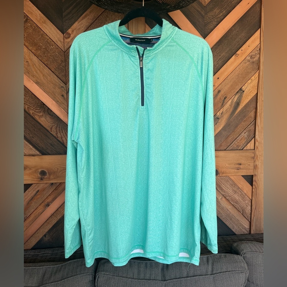 Bugatchi  Teal Long Sleeve 3/4 zip Pullover size XL